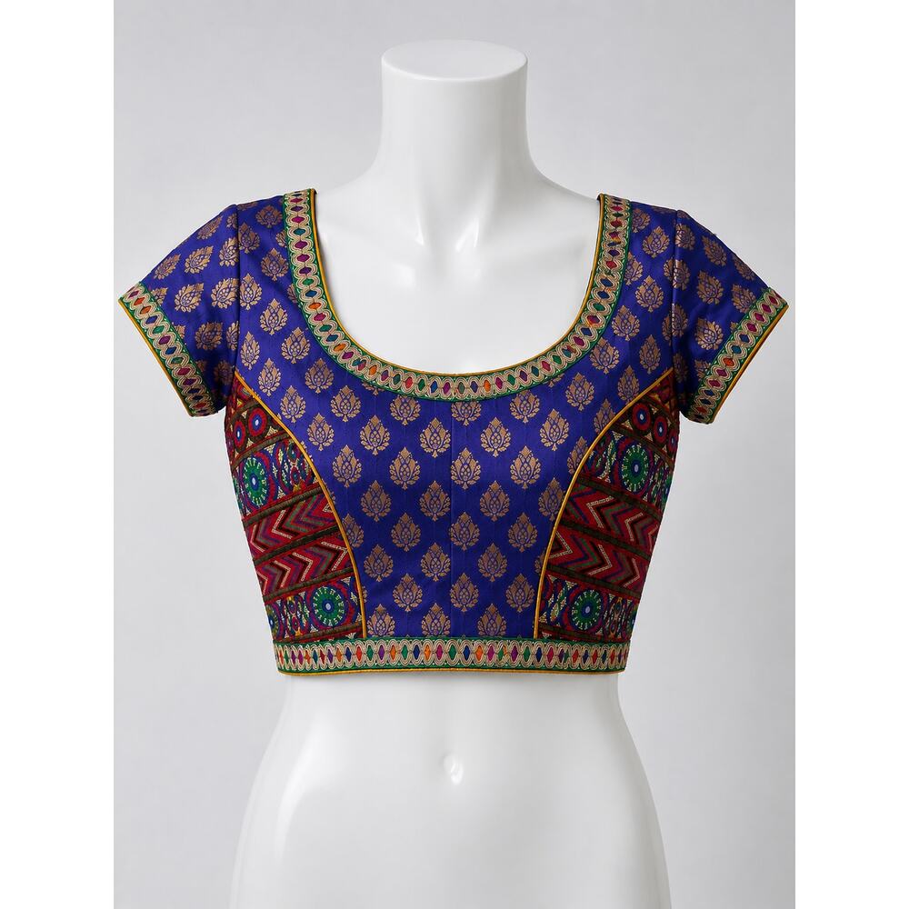 Boho Festival Embroidered Choli Crop Top Mirror Work Indian Blouse